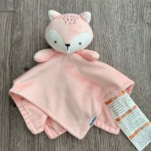 Gerber Pink Fox Lovey Security Blanket Plush Head Satin Back